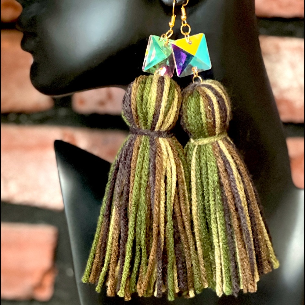 Camo Tassel Earrings